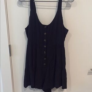 Black Button-Down Vestique Romper
